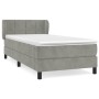 Cama box spring con colchón terciopelo gris claro 90x190 cm de vidaXL, Camas y somieres - Ref: Foro24-3127463, Precio: 307,12...