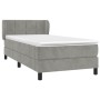 Cama box spring con colchón terciopelo gris claro 90x190 cm de vidaXL, Camas y somieres - Ref: Foro24-3127463, Precio: 307,12...