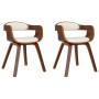 Dining chairs 2 pcs synthetic leather and cream curved wood by vidaXL, dining chairs - Ref: Foro24-3092378, Price: 280,99 €, ...