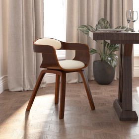 Cream Faux Leather and Bentwood Dining Chair by vidaXL, dining chairs - Ref: Foro24-3092372, Price: 160,99 €, Discount: %