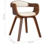 Sillas de comedor 2 uds cuero sintético y madera curvada crema de vidaXL, Sillas de comedor - Ref: Foro24-3092378, Precio: 29...