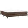 Box spring bed with brown synthetic leather mattress 180x200 cm by vidaXL, Beds and slatted bases - Ref: Foro24-3144276, Pric...