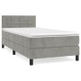 Cama box spring con colchón terciopelo gris claro 90x190 cm de vidaXL, Camas y somieres - Ref: Foro24-3141275, Precio: 298,42...