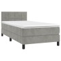 Cama box spring con colchón terciopelo gris claro 90x190 cm de vidaXL, Camas y somieres - Ref: Foro24-3141275, Precio: 298,42...