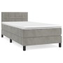 Cama box spring con colchón terciopelo gris claro 90x190 cm de vidaXL, Camas y somieres - Ref: Foro24-3141281, Precio: 298,81...