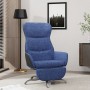 Sillón de relax con reposapiés de tela azul de vidaXL, Sillones - Ref: Foro24-3097469, Precio: 106,65 €, Descuento: %