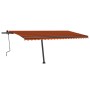 Toldo retráctil manual con luz LED naranja y marrón 500x300 cm de vidaXL, Toldos - Ref: Foro24-3069785, Precio: 600,54 €, Des...