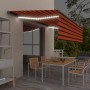 Toldo retráctil manual con persiana y LED naranja y marrón 5x3m de vidaXL, Toldos - Ref: Foro24-3069465, Precio: 543,27 €, De...