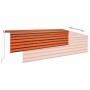 Toldo retráctil manual con persiana y LED naranja y marrón 5x3m de vidaXL, Toldos - Ref: Foro24-3069465, Precio: 543,27 €, De...