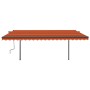 Toldo manual retráctil con postes naranja y marrón 4x3 m de vidaXL, Toldos - Ref: Foro24-3070185, Precio: 689,00 €, Descuento: %