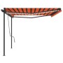 Manual retractable awning with orange and brown poles 4x3 m by vidaXL, Awnings - Ref: Foro24-3070185, Price: 673,99 €, Discou...