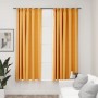 Blackout curtains hooks linen look 2 pcs yellow 140x175 cm by vidaXL, Curtains and curtains - Ref: Foro24-321196, Price: 31,3...