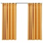 Blackout curtains hooks linen look 2 pcs yellow 140x175 cm by vidaXL, Curtains and curtains - Ref: Foro24-321196, Price: 31,3...