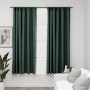 Blackout curtains with hooks linen look 2 pcs green 140x175cm by vidaXL, Curtains and curtains - Ref: Foro24-321188, Price: 3...