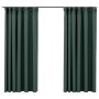 Blackout curtains with hooks linen look 2 pcs green 140x175cm by vidaXL, Curtains and curtains - Ref: Foro24-321188, Price: 3...