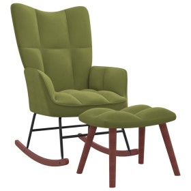 Light green velvet rocking chair with footrest by vidaXL, Rocking chairs - Ref: Foro24-328153, Price: 170,08 €, Discount: %