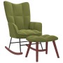 Silla mecedora con reposapiés terciopelo verde claro de vidaXL, Mecedoras - Ref: Foro24-328153, Precio: 169,80 €, Descuento: %