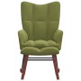 Silla mecedora con reposapiés terciopelo verde claro de vidaXL, Mecedoras - Ref: Foro24-328153, Precio: 169,80 €, Descuento: %