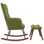 Silla mecedora con reposapiés terciopelo verde claro de vidaXL, Mecedoras - Ref: Foro24-328153, Precio: 169,80 €, Descuento: %