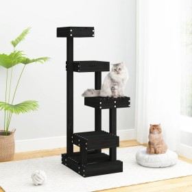 Solid black pine wood cat tree 45.5x49x103 cm by vidaXL, Cat furniture - Ref: Foro24-824652, Price: 75,96 €, Discount: %