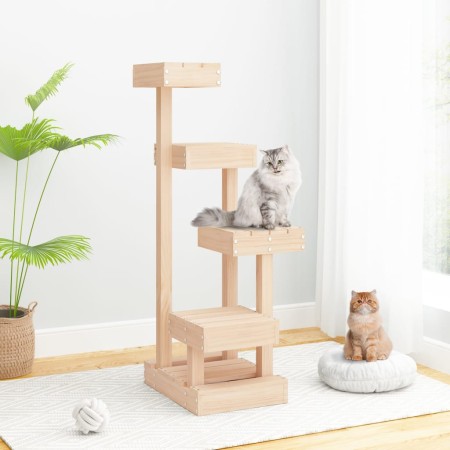 Árbol para gatos madera maciza de pino 45,5x49x103 cm de vidaXL, Mobiliario para gatos - Ref: Foro24-824648, Precio: 60,49 €,...