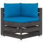 3-piece garden furniture with gray impregnated wood cushions by vidaXL, Garden sets - Ref: Foro24-3068196, Price: 268,83 €, D...