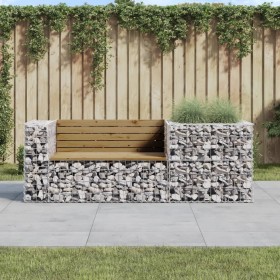 Garden bench with gabion basket impregnated pine wood by vidaXL, garden benches - Ref: Foro24-3196244, Price: 249,41 €, Disco...