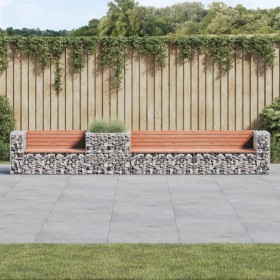 Garden bench with gabion basket Douglas fir wood by vidaXL, garden benches - Ref: Foro24-3196249, Price: 641,99 €, Discount: %