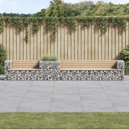 Gartenbank mit Gabionenkorb aus massivem Kiefernholz von vidaXL, Gartenbänke - Ref: Foro24-3196248, Preis: 590,99 €, Rabatt: %