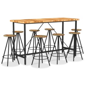 Bar furniture 9 pieces solid acacia wood and recycled wood by vidaXL, Furniture sets for kitchens and dining rooms - Ref: For...