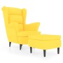 Sillón orejero con taburete terciopelo amarillo mostaza de vidaXL, Sillones - Ref: Foro24-3115938, Precio: 272,00 €, Descuent...