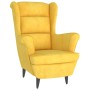 Sillón orejero con taburete terciopelo amarillo mostaza de vidaXL, Sillones - Ref: Foro24-3115938, Precio: 272,00 €, Descuent...