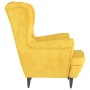 Sillón orejero con taburete terciopelo amarillo mostaza de vidaXL, Sillones - Ref: Foro24-3115938, Precio: 272,00 €, Descuent...