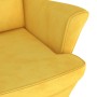 Sillón orejero con taburete terciopelo amarillo mostaza de vidaXL, Sillones - Ref: Foro24-3115938, Precio: 272,00 €, Descuent...