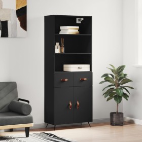 Aparador alto madera contrachapada negro 69,5x34x180 cm de vidaXL, Aparadores - Ref: Foro24-3200490, Precio: 143,99 €, Descue...