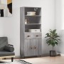 Tall gray Sonoma plywood sideboard 69.5x34x180 cm by vidaXL, Sideboards - Ref: Foro24-3200495, Price: 136,48 €, Discount: %