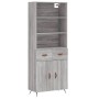 Tall gray Sonoma plywood sideboard 69.5x34x180 cm by vidaXL, Sideboards - Ref: Foro24-3200495, Price: 136,48 €, Discount: %