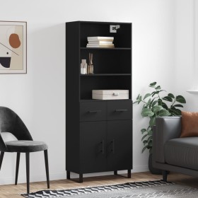 Tall black plywood sideboard 69.5x34x180 cm by vidaXL, Sideboards - Ref: Foro24-3200538, Price: 197,29 €, Discount: %