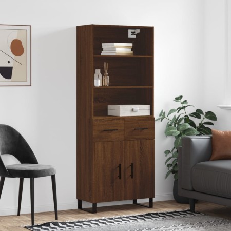 Tall brown oak plywood sideboard 69.5x34x180 cm by vidaXL, Sideboards - Ref: Foro24-3200544, Price: 160,93 €, Discount: %