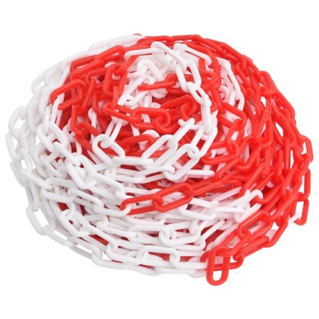 Red and white plastic warning chains 100 m Ø4 mm by vidaXL, Safety signs - Ref: Foro24-150924, Price: 67,17 €, Discount: %