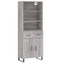 Aparador alto madera contrachapada gris sonoma 69,5x34x180 cm de vidaXL, Aparadores - Ref: Foro24-3200543, Precio: 171,14 €, ...