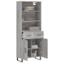 Aparador alto madera contrachapada gris sonoma 69,5x34x180 cm de vidaXL, Aparadores - Ref: Foro24-3200543, Precio: 171,14 €, ...