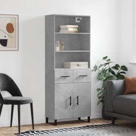 Concrete gray plywood tall sideboard 69.5x34x180 cm by vidaXL, Sideboards - Ref: Foro24-3200541, Price: 160,54 €, Discount: %