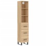 Aparador de madera contrachapada roble Sonoma 34,5x34x180 cm de vidaXL, Aparadores - Ref: Foro24-3189728, Precio: 129,34 €, D...