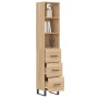 Aparador de madera contrachapada roble Sonoma 34,5x34x180 cm de vidaXL, Aparadores - Ref: Foro24-3189728, Precio: 129,34 €, D...