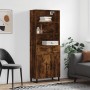 Tall smoked oak plywood highboard 69.5x34x180 cm by vidaXL, Sideboards - Ref: Foro24-3200542, Price: 184,89 €, Discount: %