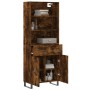 Tall smoked oak plywood highboard 69.5x34x180 cm by vidaXL, Sideboards - Ref: Foro24-3200542, Price: 184,89 €, Discount: %