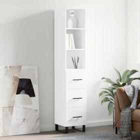 Tall white plywood sideboard 34.5x34x180 cm by vidaXL, Sideboards - Ref: Foro24-3189725, Price: 108,62 €, Discount: %