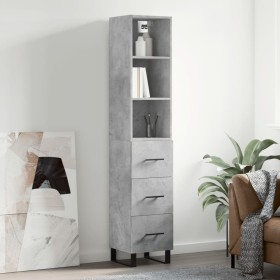 Gray concrete plywood sideboard 34.5x34x180 cm by vidaXL, Sideboards - Ref: Foro24-3189729, Price: 131,99 €, Discount: %