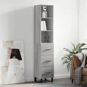 Aparador alto madera contrachapada gris Sonoma 34,5x34x180 cm de vidaXL, Aparadores - Ref: Foro24-3189731, Precio: 108,43 €, ...